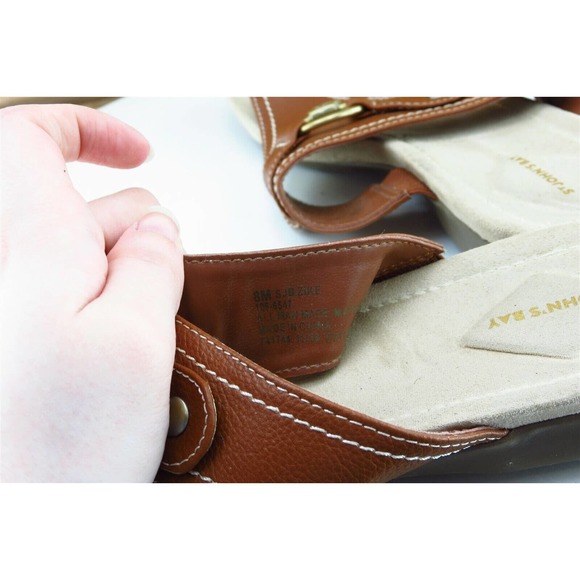St. John's Bay Sz 8 M Brown Flip Flop Synthetic Women Sandals Zike - Picture 6 of 8